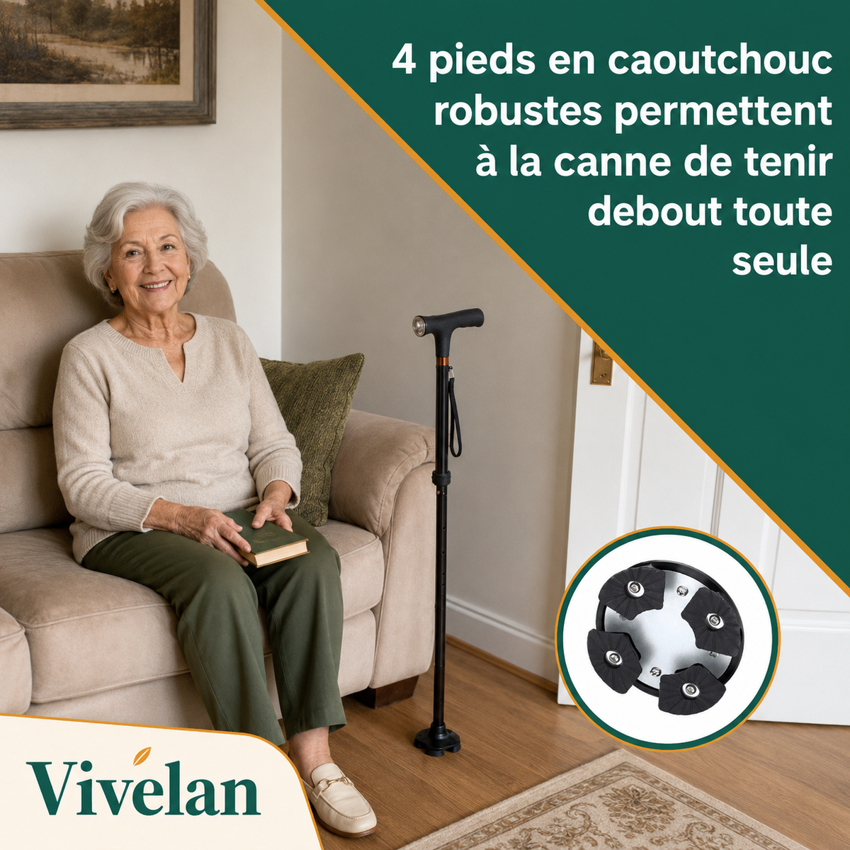 La canne d'appui Vivelan